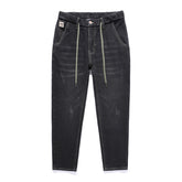Jean décontracté à taille élastique pour homme grande taille, pantalon en denim d'hiver